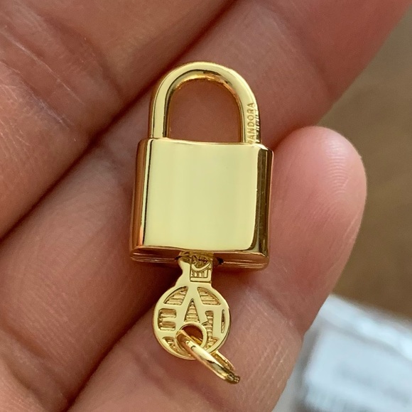 NWOT Padlock and Key CZ Dangle Charm Sterling Silver 925 - Picture 7 of 13